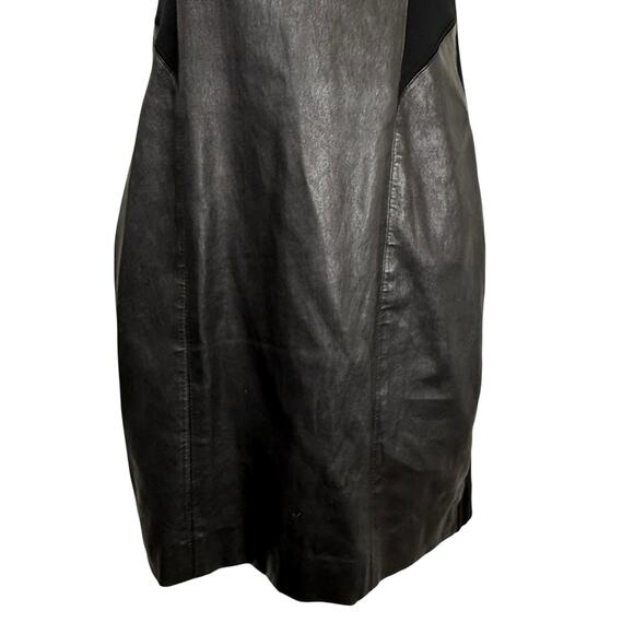 Theory Dress Womens 2 Black Lamb Leather Goth Dark Romantic Contemporary - Picture 4 of 11